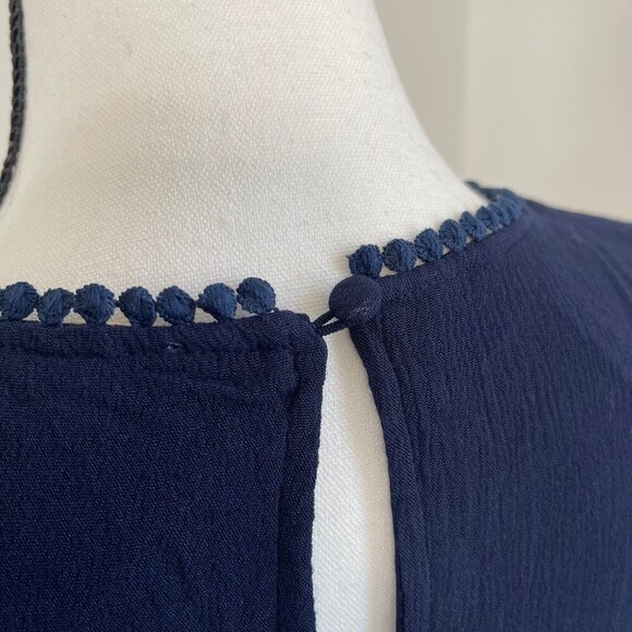 Savanna Jane Embroidered Summer Casual Flowy Sun Dress in Navy. Size S. - Picture 6 of 11